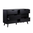thumbnail image 5 of Pemberly Row Simple Wood 6 Drawer Dresser with Cut Out Handles - Black, 5 of 16