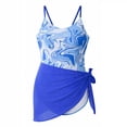 thumbnail image 5 of Gelikeya Girls Bathing Suits Size 14-16 Cute Printed Little Big Girl One-Piece Swimsuits with Solid Color Cover Up Skirt Blue, 13-14 Years, 5 of 6