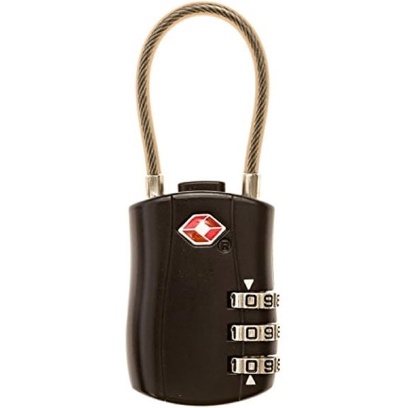 1/2/4/6 Pack TSA Approved Travel Combination Cable Luggage Locks for Suitcases & Backpacks - Black