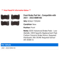 thumbnail image 2 of Front Brake Pad Set - Compatible with 2021 - 2022 BMW M3, 2 of 2