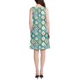 thumbnail image 3 of FORMRS Summer Dress for Women Loose U Neck Sleeveless Midi Beach Sundresses with Pockets, Green Geometric Flowers, 3 of 8