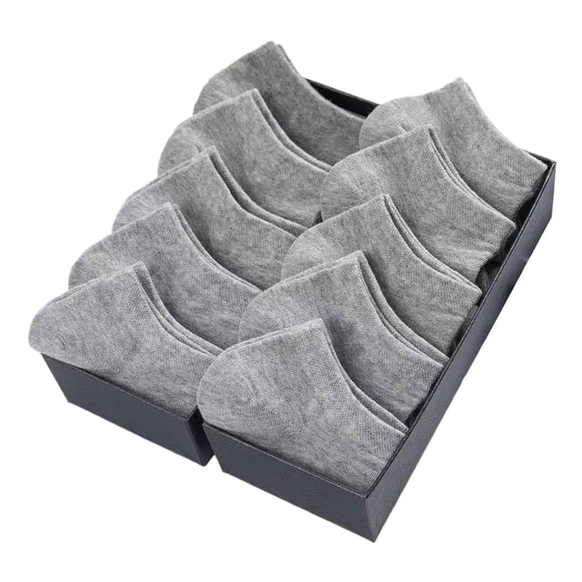 lionlar 10 Pairs Ankle Socks Anti Skid Breathable Comfortable Summer Invisible Socks Gray