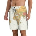 thumbnail image 2 of Cauagu World Map 1 Print Men's Swim Trunks,Hawaiian Bathing Suit Swimsuits Beach Shorts with Pockets for Men Quick Dry Swimming Board Shorts-Small, 2 of 6