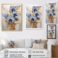 thumbnail image 4 of Designart "Petals Of Elegant Gold And Blue Pansies II" Pansies Floater Framed Wall Decor, 4 of 5
