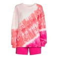 thumbnail image 6 of Silverwear Women's Tie Dye Sweatshirt and Shorts, 2-Piece Active Set, 6 of 6