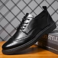 thumbnail image 2 of Zapatos casuales de cuero para hombre, zapatos de primavera para hombre, zapatillas retro británicas, zapatos de moda de estilo coreano, ropa de trabajo, zapatos que combinan con todo, 2 of 5