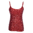 thumbnail image 1 of Womens Shimmer Sequins Club Spaghetti Strap Camisole Vest Tank Tops, 1 of 5