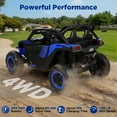 thumbnail image 5 of 24V Kids Ride On Car UTV, 4WD Remote Control Ride on Toys Electric Car for Ages 3-8, LED Lights, Spring Suspension, 3 Speeds, Music, Blue, 5 of 10