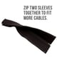 thumbnail image 2 of Funda para cables con cremallera de Wrap-It Storage - (paquete de 4) negro - Organizador de cables y protector de cables para escritorio, computadora, 2 of 5