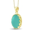 thumbnail image 3 of JewelersClub Silver Chain Necklace for Women – 14K Gold Plated Silver Necklace with Sparkling Genuine 9.75 CTW Bluish green Chalcedony – Chic, Stunning Silver Statement Necklace Gifts by JewelersClub, 3 of 4
