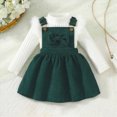 thumbnail image 2 of Gibobby Baby Kids Little Girl 2Pcs Fall Outfits 6 12 24 Months 2T 3T 4T 5T Long Sleeve Floral Print Pullover Tops + Flare Pants Set Toddler Clothes Set(4-5 Years,Green), 2 of 9