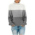 thumbnail image 2 of POROPL Women'S Plus Size Sweaters Crew Neck Sweater Casual Oversized Knitted Color Blocked Top Size S-5XL, 2 of 4