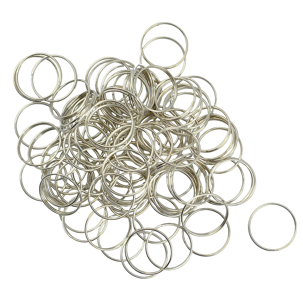 Wholesale Silver Tone Key Rings Chains Split Ring Hoop Metal Loop Accessory 25mm 