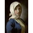 thumbnail image 2 of Rotari, Pietro Antonio 18x24 Gold Ornate Wood Framed with Double Matting Museum Art Print Titled - A Girl in a Blue Jacket and White Headscarf, 2 of 4