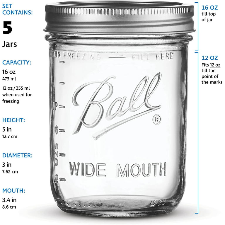 Ball Wide Mouth Canning Jars Kit 12 x 32 oz Wide Mouth Mason Jars