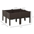 thumbnail image 3 of Outsunny 4-piece Raised Garden Bed PP Raised Flower Bed Plant Stand Stackable Vegetable Herb Grow Box, 3 of 10