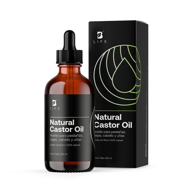 Aceite De Ricino Natural | 120 ml | Para Pestañas, Cejas y Cabello | Natural Castor Oil | B Life.