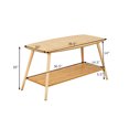 thumbnail image 4 of Goplus Coffee Table Rectangle Side End Solid Wood legs w/ Storage Shelf, 4 of 10
