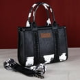 thumbnail image 3 of Wrangler Medium Tote Bag for Women Designer Satchel Handbags Top-handle Purses with Strap, Bottom Cow-Black, 3 of 6