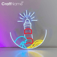 thumbnail image 3 of Craftnamesign Lighthouse Neon Light for Coastal Beach House, Beach Bar Pub Wall Art Decor, 3 of 5