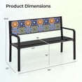 thumbnail image 3 of Gymax 50'' Patio Metal Bench Classic Slatted Loveseat for 2-3 People w/ Curved Seat, 3 of 9