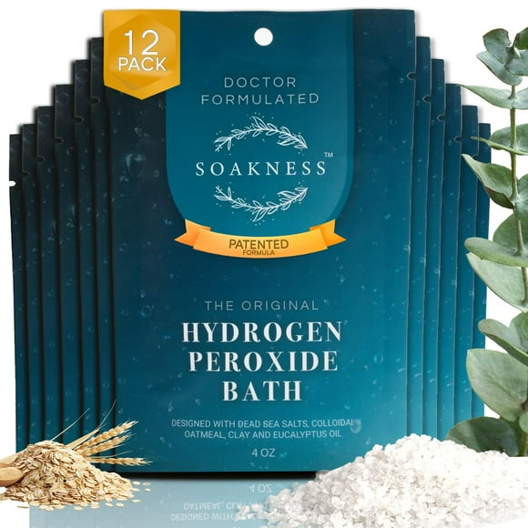 Soakness Hydrogen Peroxide Epsom Salt Bath Soak - USA-Made – Patented Bath Salts, Muscle Recovery, & Skin Detoxification – M