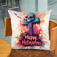 Anna Cowper Square Velvet Throw Pillow Covers Set 16" x 16" Halloween