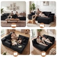 thumbnail image 5 of OMNIBERG L-Shaped Boneless Modular Sectional Sofa, Corduroy Cloud Couch with Reversible Chaise, Deep Seat, 10-Inch Armrests and 5 Pillows for Living Room, Black(Right Facing Chaise), 5 of 9