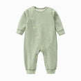 thumbnail image 3 of KPOPLK Baby Boys Footless Pajamas Long Sleeve Button One-Piece Cotton Sleeper for Boys Infant 0-18 Months Size 3-6 Months, 3 of 5