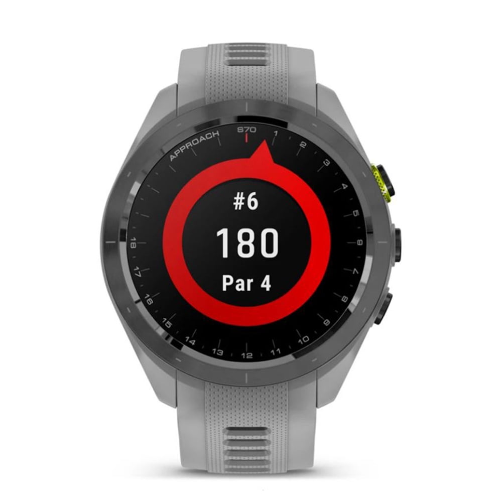 Garmin 010-02746-01 Approach S70 42 mm Premium GPS Golf Watch, Powder Grey Band Bundle with Deco Essentials Charging Dock, 3x Silicone Dust Cover and USB Type C Charging and Sync Cable