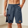 thumbnail image 4 of Erwazi Mens Shorts Solid Tear Away Side Snap Elastic Waist Button Casual Summer Daily Wear Athletic Shorts with Pocket, 4 of 7