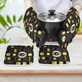 thumbnail image 6 of Afternoon Tea Oven Mitts And Pot Holders Sets of 4 Oven Gloves Set Potholders for Kitchen Cooking Baking Grilling Anti Scald Hot Pads And Heat Resistant, 6 of 6