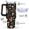 thumbnail image 3 of 40oz Cute Colorful Botanical Mushroom Stainless Steel Flip Straw Tumbler Spill Proof Travel Cup Double Wall Vacuum Insulated Coffee Mug with Top Handle, 3 of 6