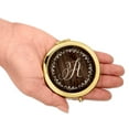 thumbnail image 3 of Koyal Wholesale Gold Compact Mirror Bridesmaid's Wedding Gift, Rustic Wood with Laurels, Monogram Letter A, 1-Pack, 3 of 5