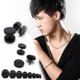 thumbnail image 2 of K-KED 1pc Cool Punk Black Stainless Steel Ear Stud Men And Womens Piercing Earrings /-gold-10mm, 2 of 7