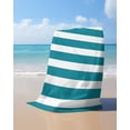 thumbnail image 4 of Teal Striped Beach Towels Oversized Super Absorbent, Simple Art Vertical Stripe Farmhouse Lightweight Bath Towel Quick Dry Sets For Bathroom/Pool/Rv Camping/Beach Play/Gym Room/Picnic 35"x70", 4 of 8