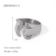 thumbnail image 1 of Stainless Steel Diamond Inlaid Irregular Open Ring Unisex Geometric Titanium Steel Finger Jewelry R2401011, 1 of 6