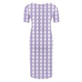 thumbnail image 4 of Ovzne Robes d'Été pour Femmes 2025 Robe pour Femme Jupe de Maternité Plissée Imprimée à la Mode Manches Courtes Col Rond Mi-Mollet Robe d'Été Manches Courtes Imprimée Liquidation, 4 of 7