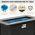 thumbnail image 2 of Sobaniilo  Fire Pit 45in Propane Fire Pit with Rain Cover and Lava Rock, Outdoor Firepit Table 50000 BTU 3-in-1 Fire Table for Patio/Yard/Balcony, Rectangular, Black, 2 of 7