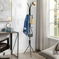 thumbnail image 5 of HONEIER 9 Hooks Coat Rack Stand Simple Freestanding Standing Coat and Hat Hanger Organizer Rack, Black, White, 5 of 9