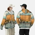 thumbnail image 4 of Gaeub Tranquil Garden Landscape Men's and Women's UPF 50+ Long-Sleeved Sun Protection Clothing, Fishing Shirt Long Sleeve Zip-Large, 4 of 7
