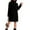 Black, variant on Women's Sweater Dress Knit Dress High Neck Long Sleeve Ribbed Loose Fit Warm Comfortable Winter Dress for Casual Loungewear,Black,L