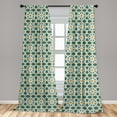 thumbnail image 5 of Ambesonne Teal Curtains, Moroccan Star Ornament, Pair of 28"x84", Teal Marigold, 5 of 5