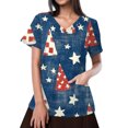 thumbnail image 3 of Womens 4Th Of July Tops, Scrubs For Women V Neck Short Sleeve Workwear With Pockets Red White And Royal Blue American Flag Top Scrubs Designs Plus Size Tops Outfits Tank (XL, Navy) ZMTing, 3 of 3