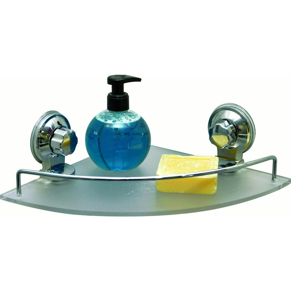 Bath Shower Caddy Frosted Corner Shelf with 2 ScrewTop Suction Cups