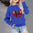 thumbnail image 2 of TFEOQRY Toddler Christmas Sweatshirts for Boys and Girls Casual Christmas Printed Long Sleeve Hoodless Sweatshirt Blue, 2 of 4
