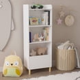 thumbnail image 3 of Sesslife 4-Tier Kids Bookshelf for Kids Room, Wooden Kids Toy Storage Organizer, Multi-functional Cute Nursery Book Shelves and Toy Storage with Display Stand for Boys Girls, White, 3 of 10