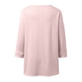 thumbnail image 5 of Fgnfyis T Shirts For Women Summer 3/4 Sleeve V Neck Long Sleeved Casual Loose Fitting Solid Color Top Womens Long Sleeve Tops Light Pink S, 5 of 5