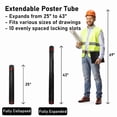 thumbnail image 2 of StarQualityBargain Telescoping Poster Tube 25 to 43 Inches, Extendable with Shoulder Strap, Blueprint and Artwork Storage, 4 Pack, 2 of 7