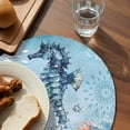 thumbnail image 3 of Blue Coastal Seahorse Round 15 Inch Placemats Set of 2, Summer Beach Starfish Botanical HeatResistant Non Slip Place Mats for Dining Table, Wipeable Braided Kitchen Table Mats for Housewarming, 3 of 9